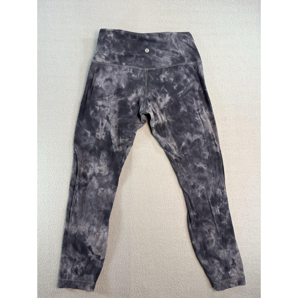Lululemon Leggings Womens 10 Gray Tie Dye Ankle Yoga Athletic Pants Stretch